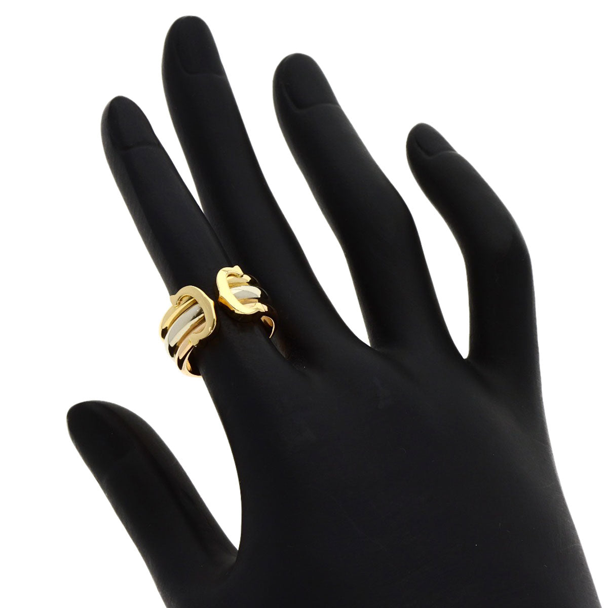 CARTIER 2C Ring LM #48 Ring K18 Yellow Gold 18K Pink GoldLadies [Used]