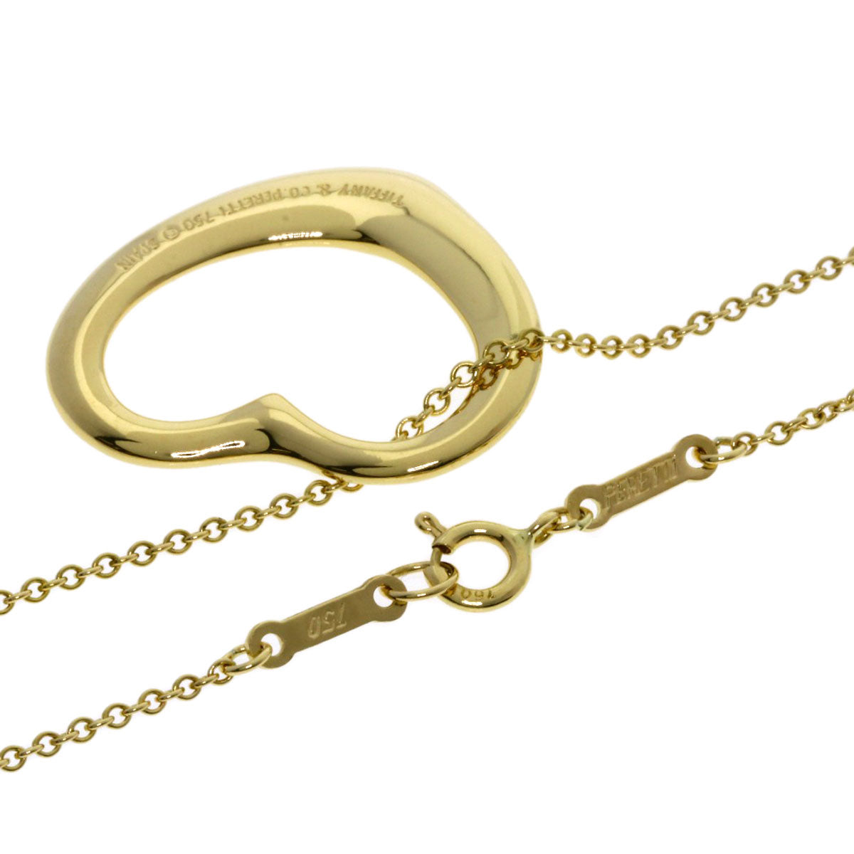 TIFFANY&Co. Open heart Necklace K18 Yellow Gold Ladies [Used]