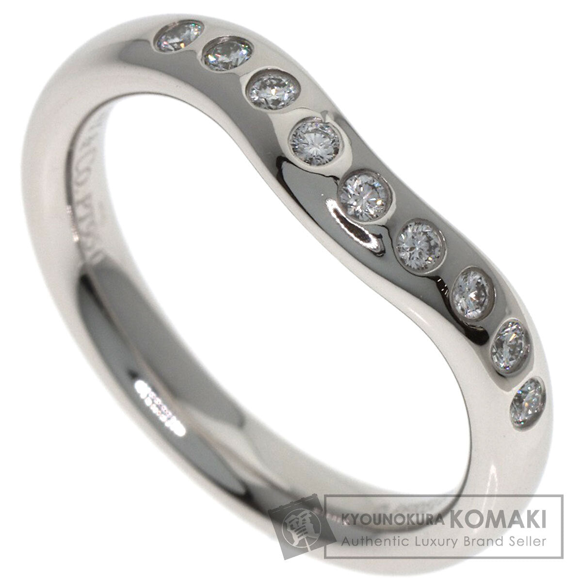 TIFFANY&Co. Curved band Diamond Ring Platinum PT950 Ladies [Used]