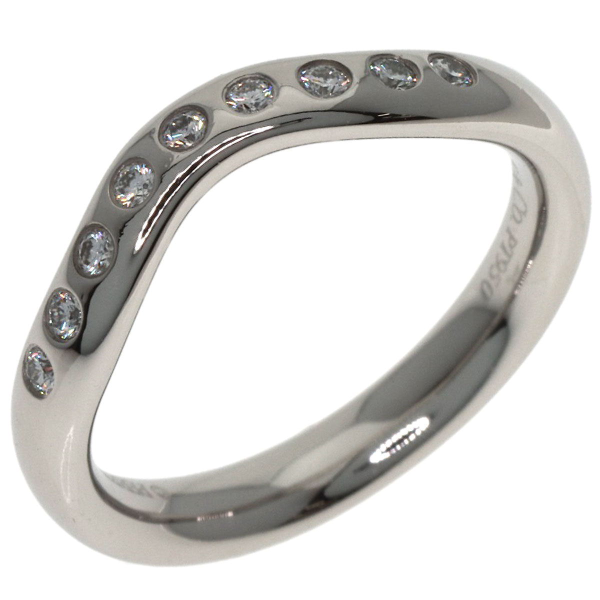 TIFFANY&Co. Curved band Diamond Ring Platinum PT950 Ladies [Used]