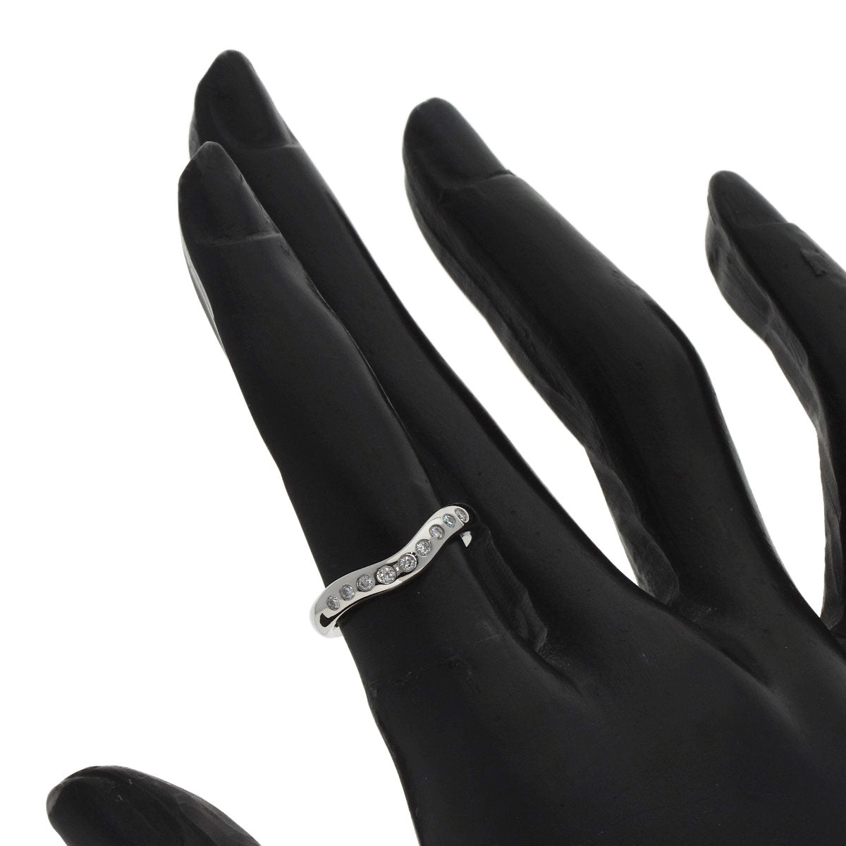 TIFFANY&Co. Curved band Diamond Ring Platinum PT950 Ladies [Used]