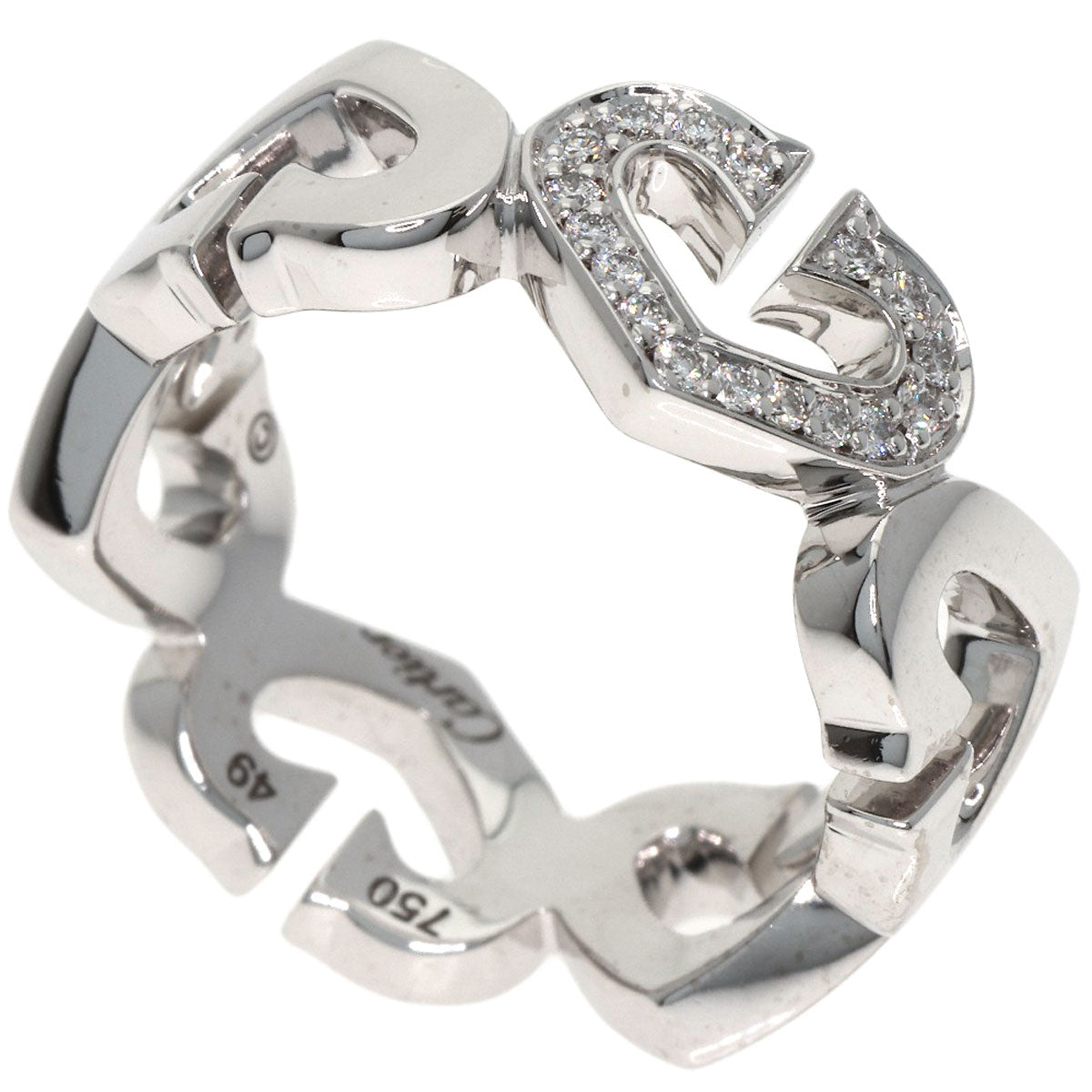 CARTIER C heart # 49 Ring K18 White Gold Ladies [Used]