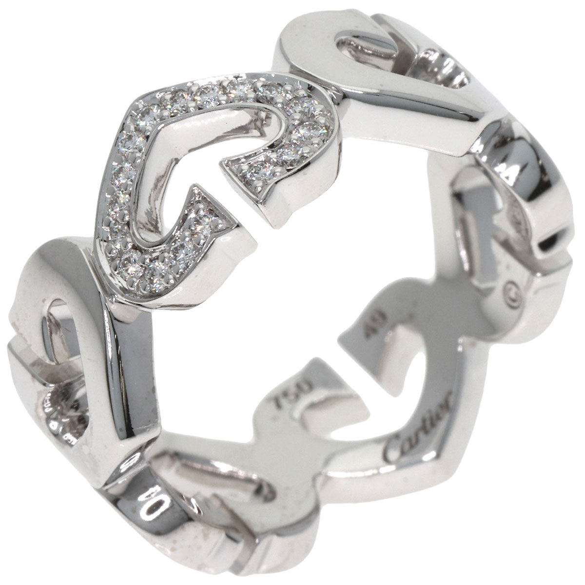CARTIER C heart # 49 Ring K18 White Gold Ladies [Used]