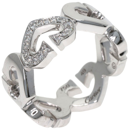 CARTIER C heart # 49 Ring K18 White Gold Ladies [Used]