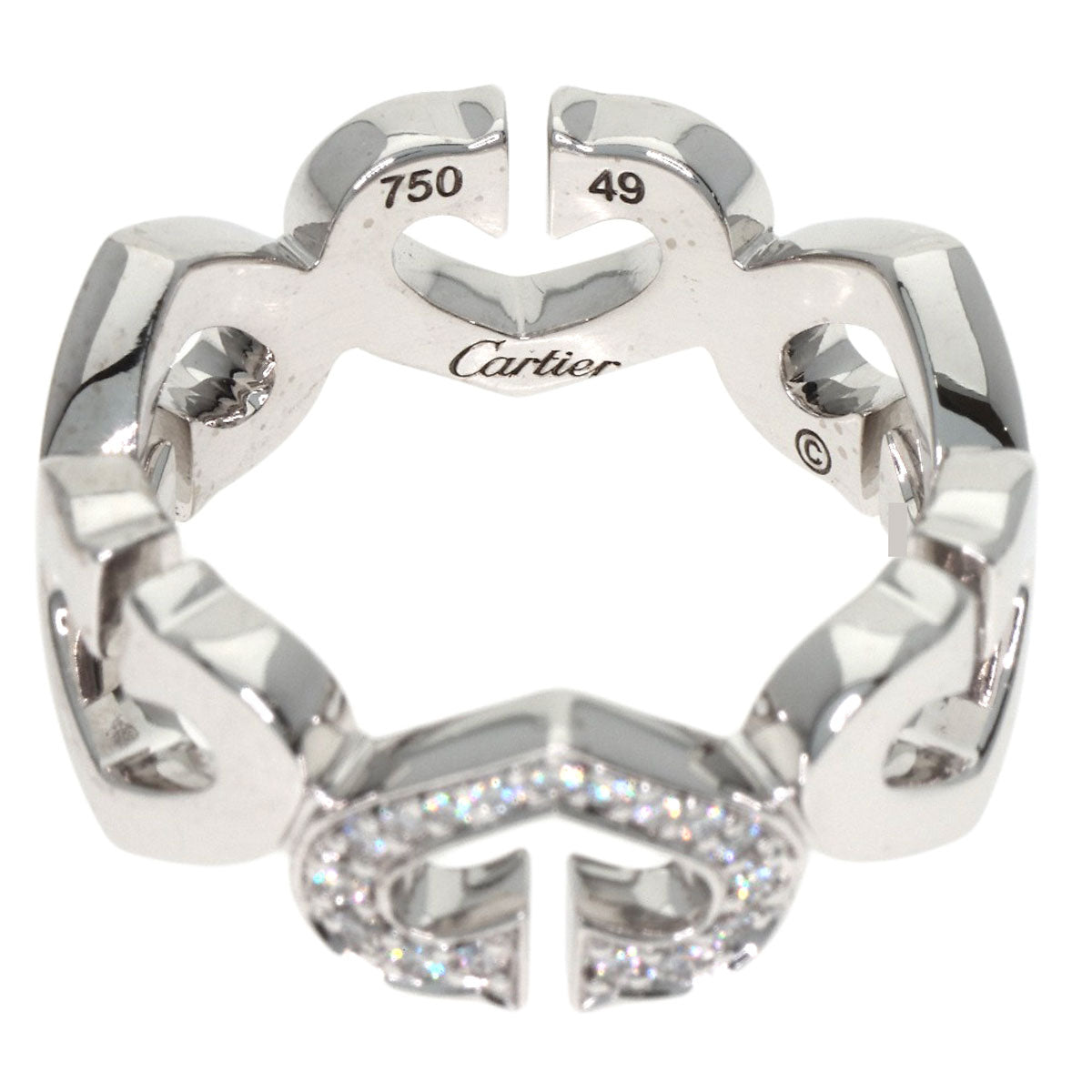 CARTIER C heart # 49 Ring K18 White Gold Ladies [Used]