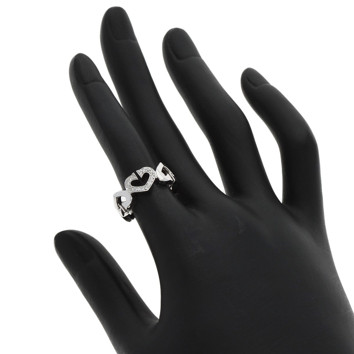 CARTIER C heart # 49 Ring K18 White Gold Ladies [Used]