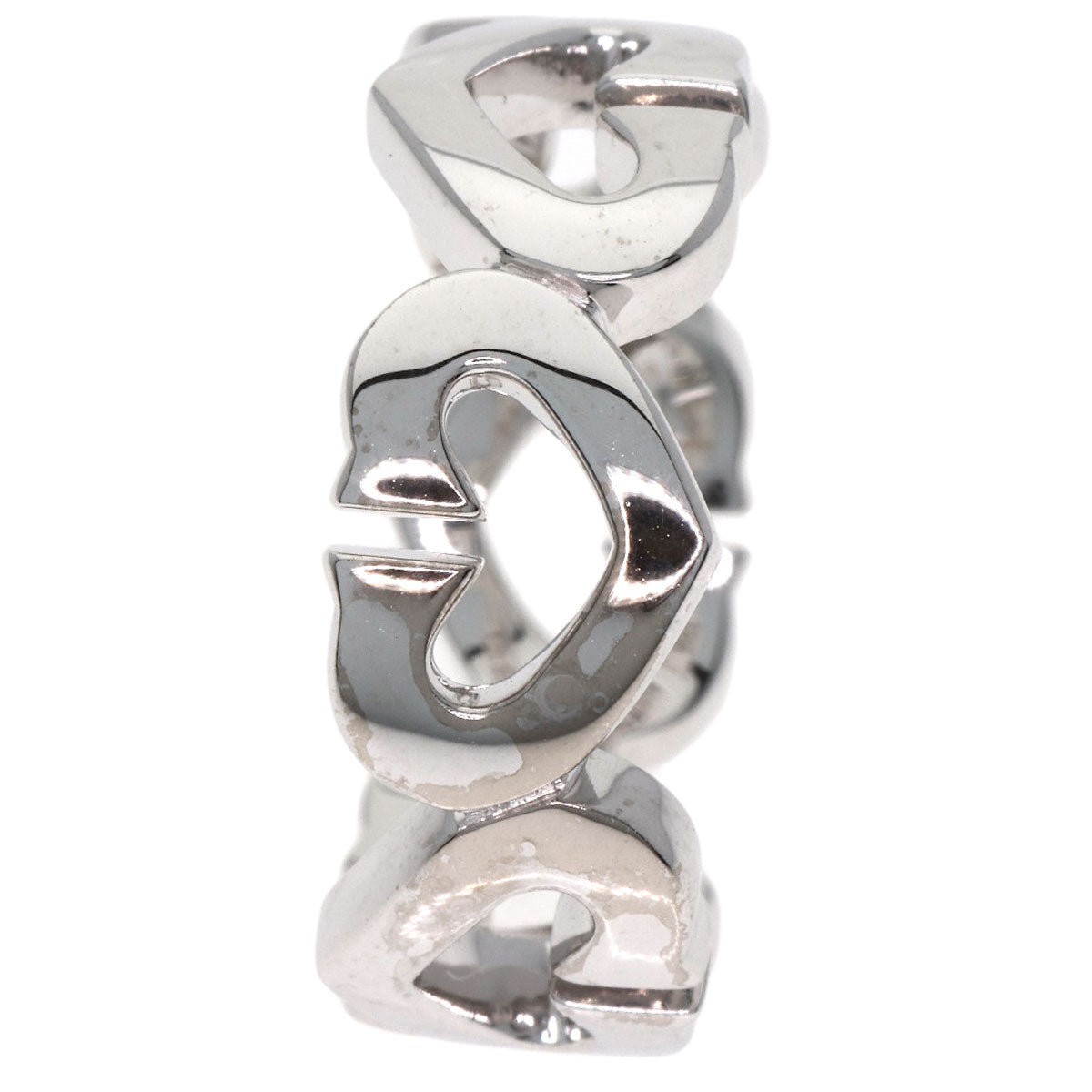 CARTIER C heart # 49 Ring K18 White Gold Ladies [Used]