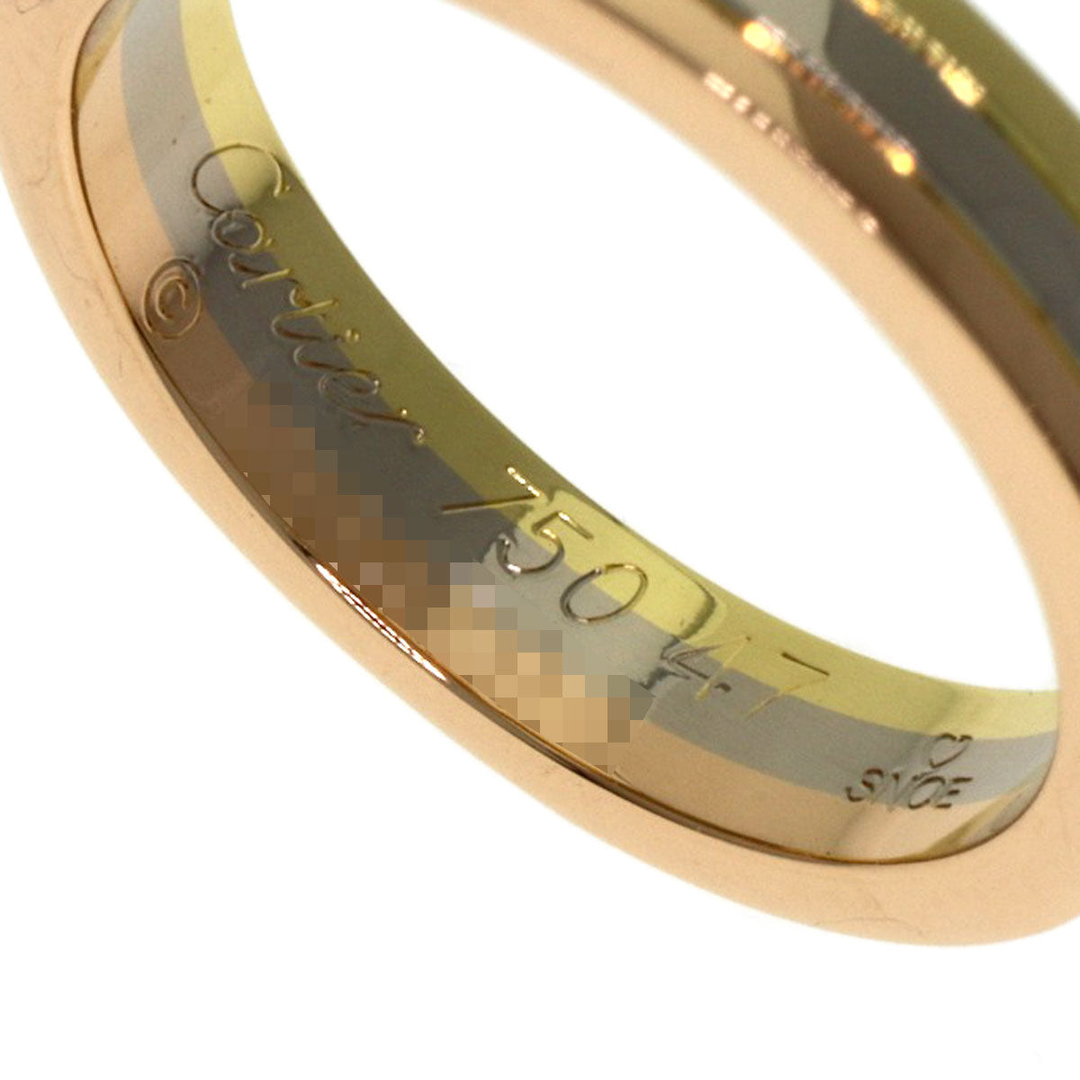 CARTIER Three Gold Ring K18 Yellow Gold K18 White GoldLadies [Used]