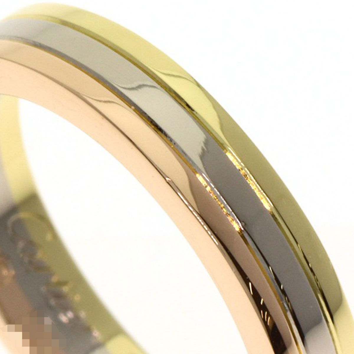 CARTIER Three Gold Ring K18 Yellow Gold K18 White GoldLadies [Used]