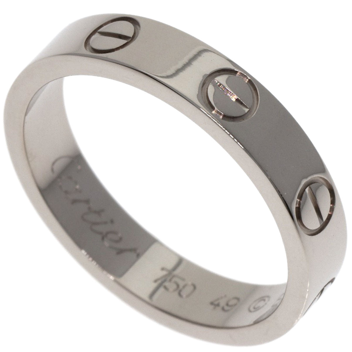 CARTIER mini love ring #49 Ring K18 White Gold Ladies [Used]