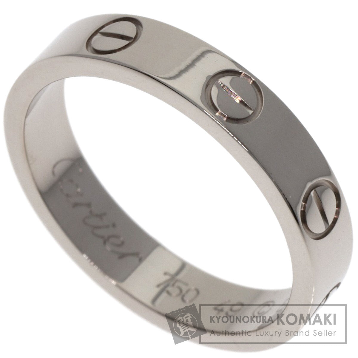 CARTIER mini love ring #49 Ring K18 White Gold Ladies [Used]