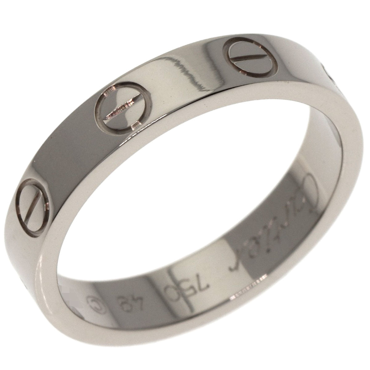 CARTIER mini love ring #49 Ring K18 White Gold Ladies [Used]