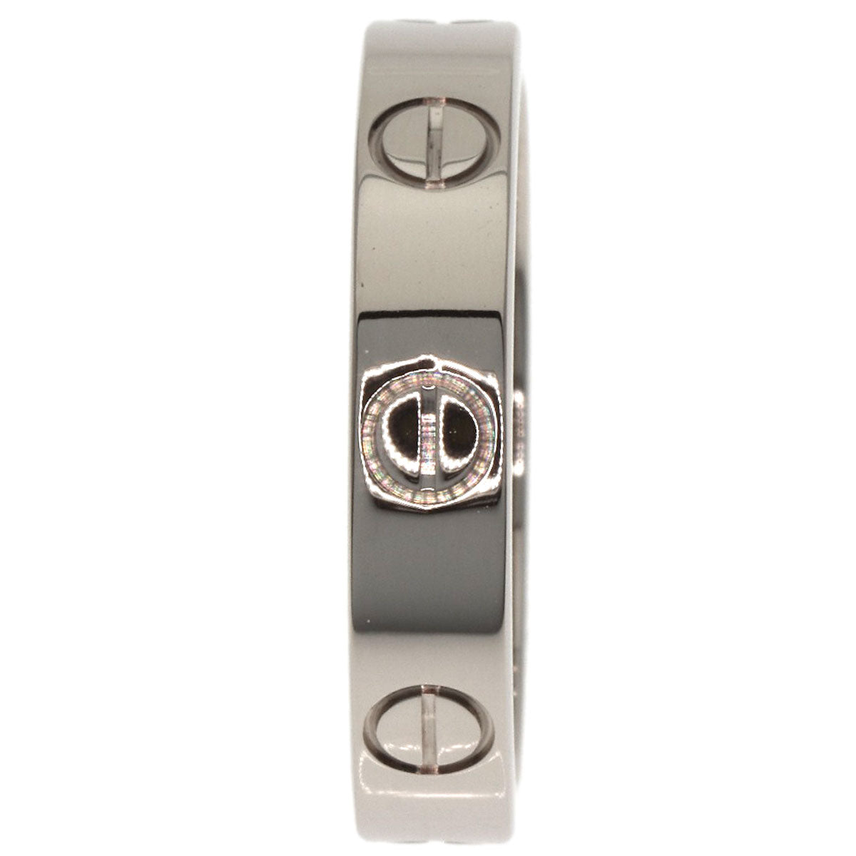 CARTIER mini love ring #49 Ring K18 White Gold Ladies [Used]
