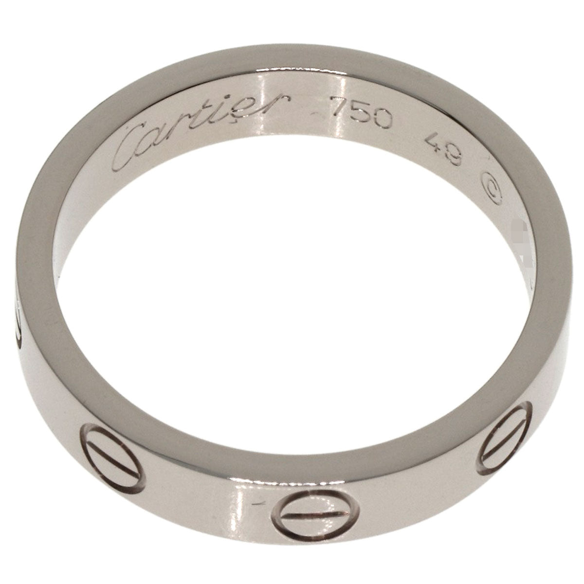 CARTIER mini love ring #49 Ring K18 White Gold Ladies [Used]