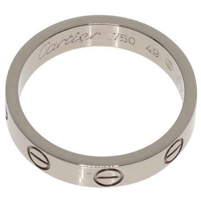 CARTIER mini love ring #49 Ring K18 White Gold Ladies [Used]