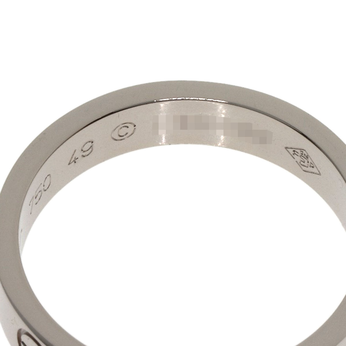 CARTIER mini love ring #49 Ring K18 White Gold Ladies [Used]