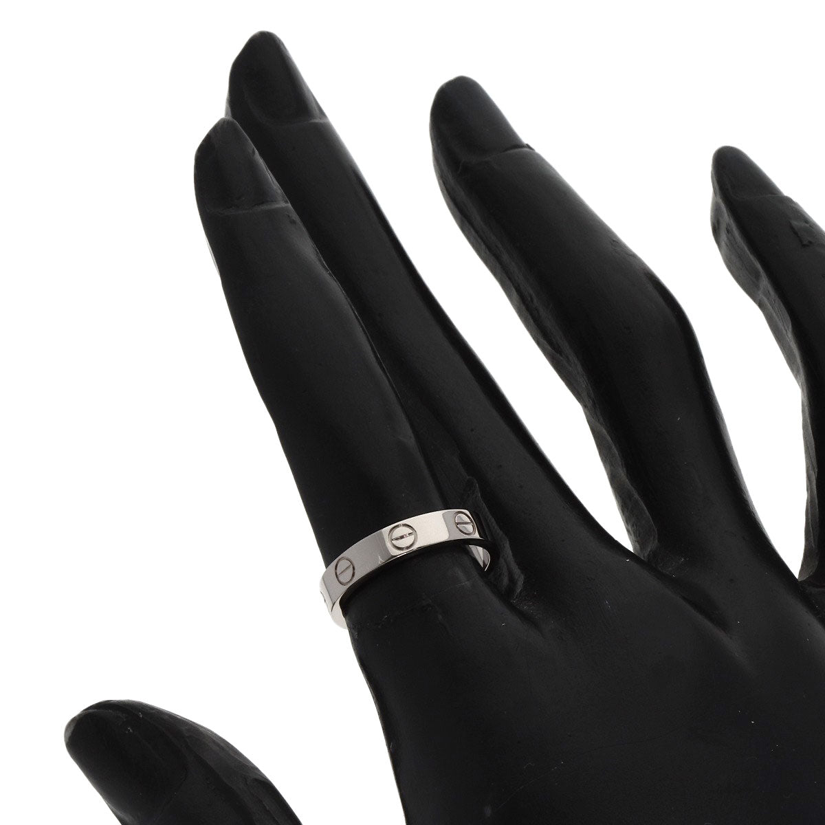 CARTIER mini love ring #49 Ring K18 White Gold Ladies [Used]