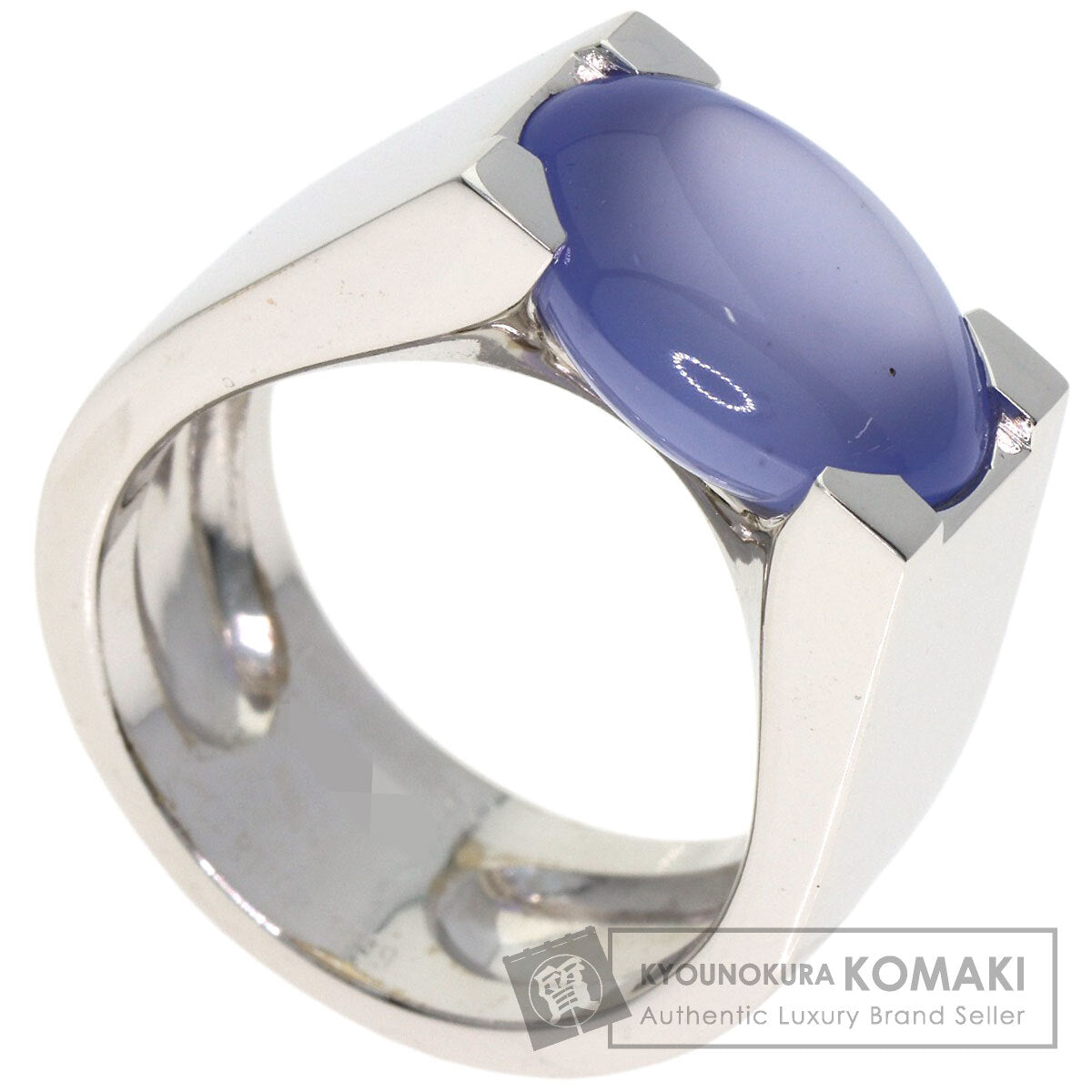 カルティエ タンキッシムリング カルセドニー #56 リング・指輪 K18ホワイトゴールド レディース 【中古】【CARTIER】