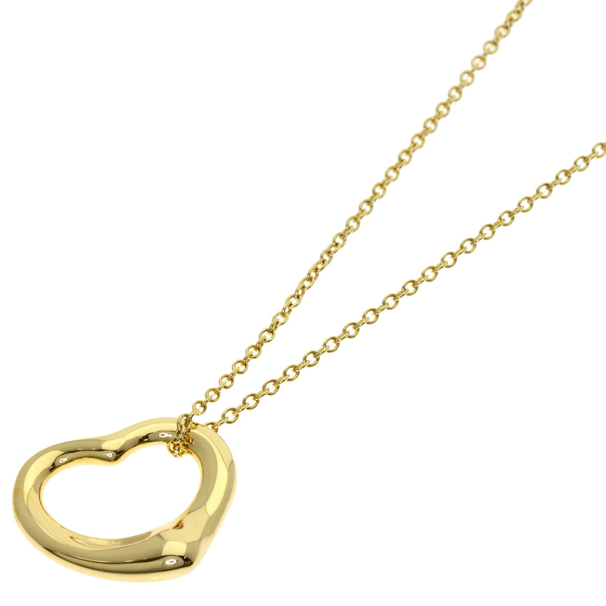 TIFFANY&Co. Open heart Necklace K18 Yellow Gold Ladies [Used]
