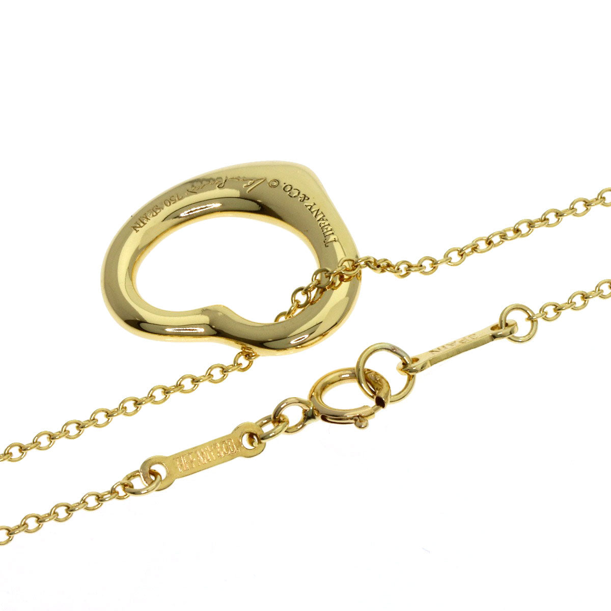 TIFFANY&Co. Open heart Necklace K18 Yellow Gold Ladies [Used]