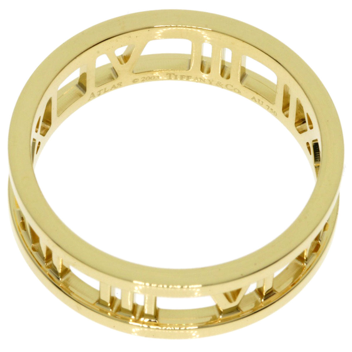 TIFFANY&Co. Atlas open Ring K18 Yellow Gold Ladies [Used]