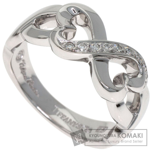 TIFFANY&Co. Double Loving Heart Diamond Ring K18 White Gold Ladies [Used]