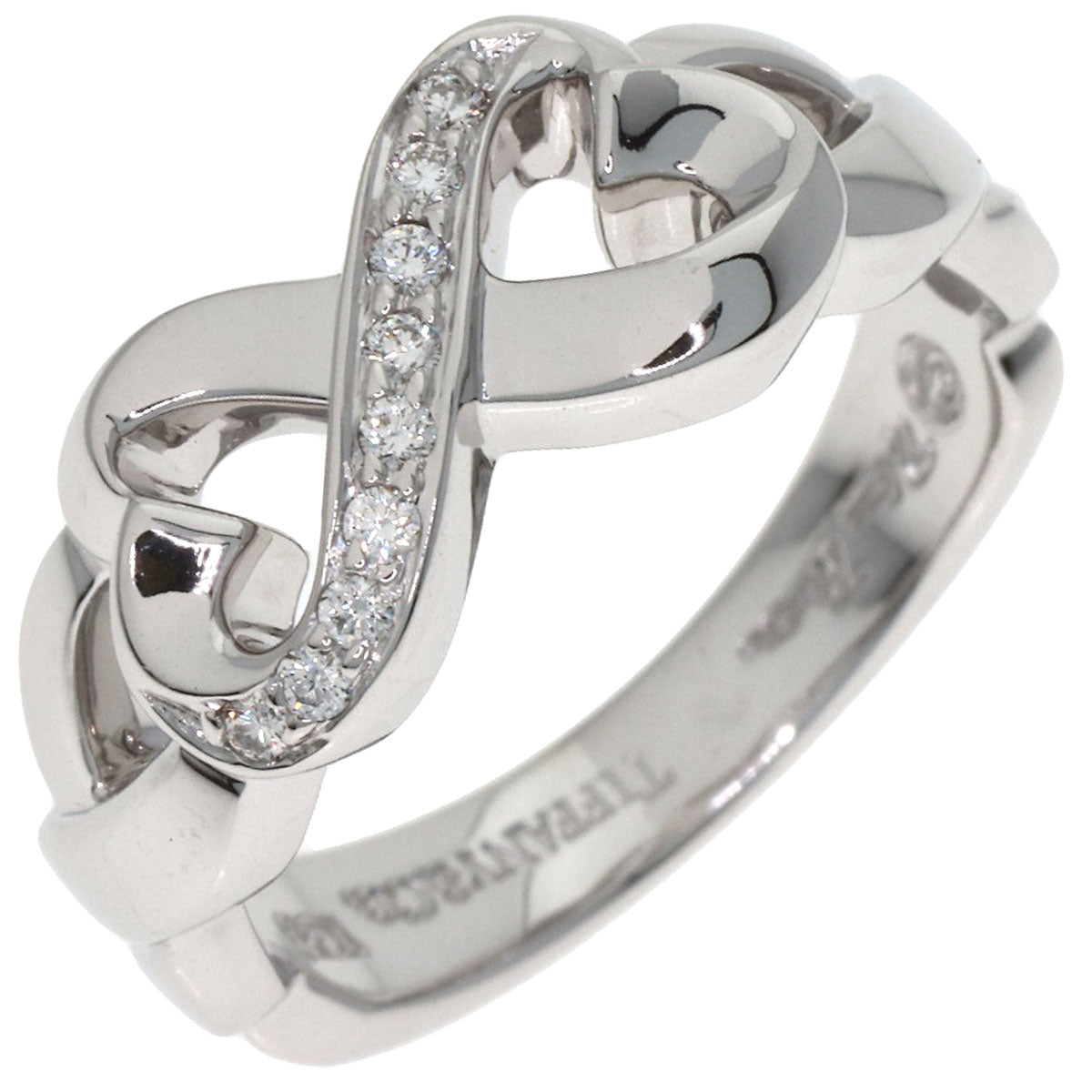 TIFFANY&Co. Double Loving Heart Diamond Ring K18 White Gold Ladies [Used]