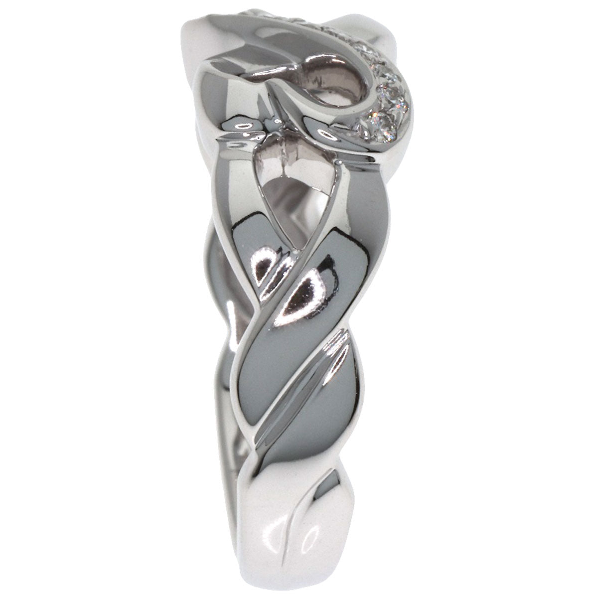 TIFFANY&Co. Double Loving Heart Diamond Ring K18 White Gold Ladies [Used]