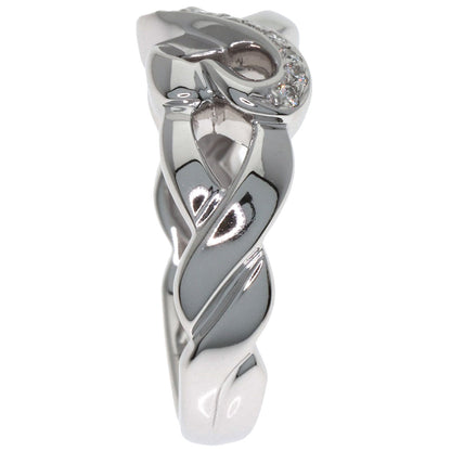 TIFFANY&Co. Double Loving Heart Diamond Ring K18 White Gold Ladies [Used]