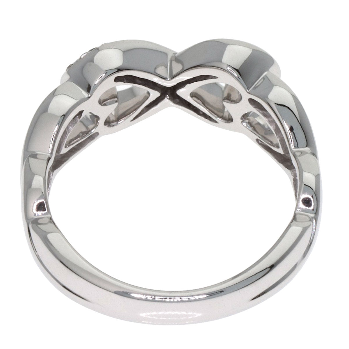 TIFFANY&Co. Double Loving Heart Diamond Ring K18 White Gold Ladies [Used]