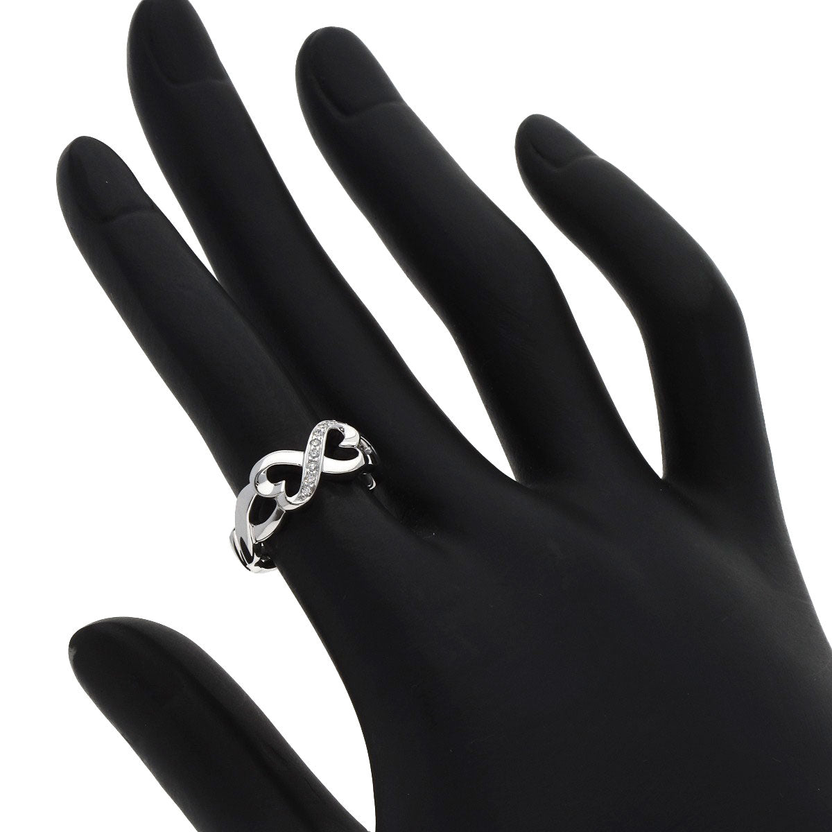 TIFFANY&Co. Double Loving Heart Diamond Ring K18 White Gold Ladies [Used]