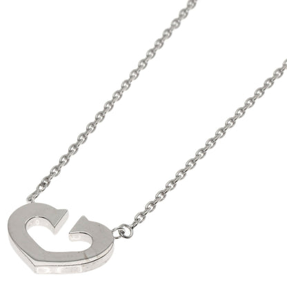 CARTIER C heart Necklace K18 White Gold Ladies [Used]