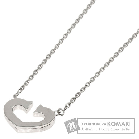 CARTIER C heart Necklace K18 White Gold Ladies [Used]