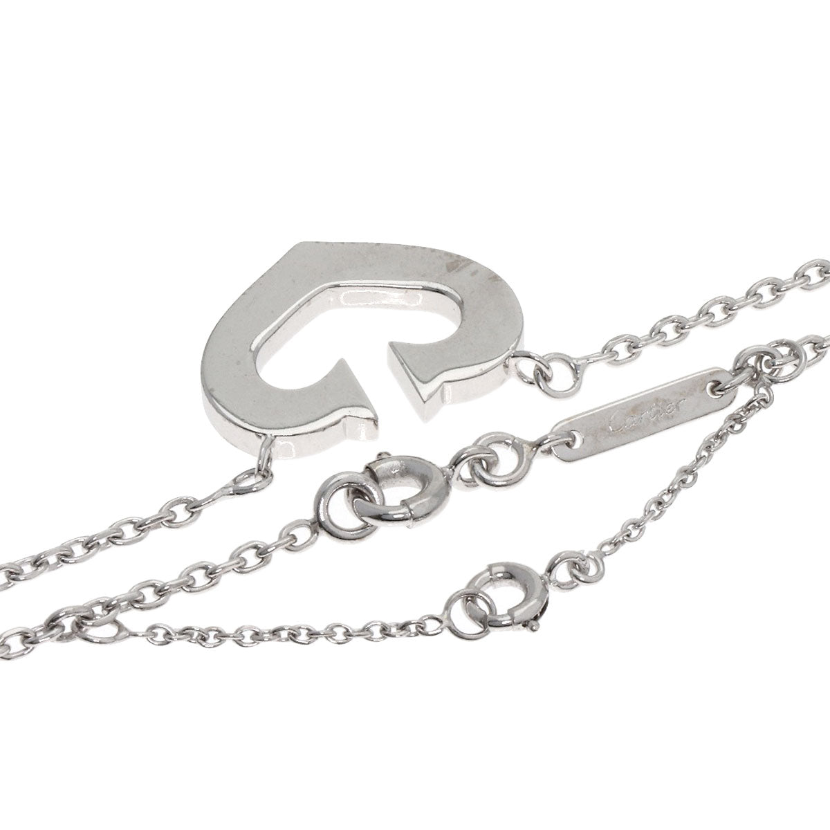 CARTIER C heart Necklace K18 White Gold Ladies [Used]