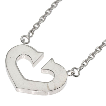 CARTIER C heart Necklace K18 White Gold Ladies [Used]