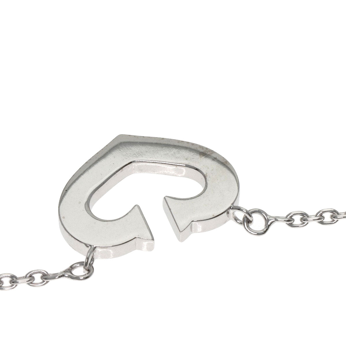 CARTIER C heart Necklace K18 White Gold Ladies [Used]