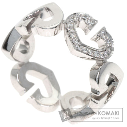 CARTIER C Heart Diamond # 49 Ring K18 White Gold Ladies [Used]