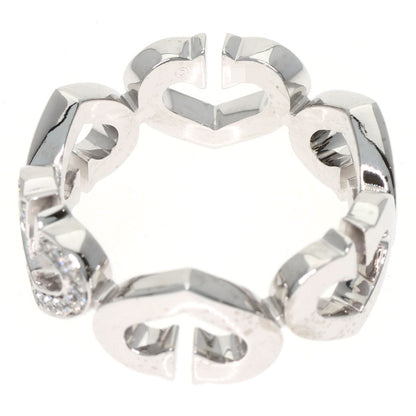 CARTIER C Heart Diamond # 49 Ring K18 White Gold Ladies [Used]