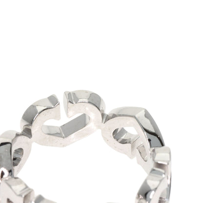 CARTIER C Heart Diamond # 49 Ring K18 White Gold Ladies [Used]