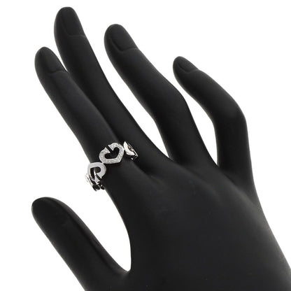 CARTIER C Heart Diamond # 49 Ring K18 White Gold Ladies [Used]