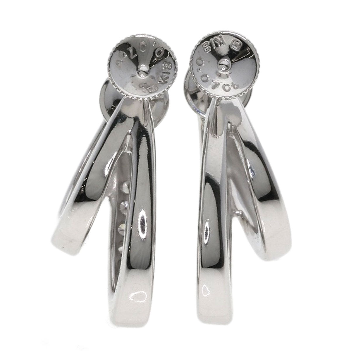 MIKIMOTO Diamond Earring K18 White Gold Ladies [Used]