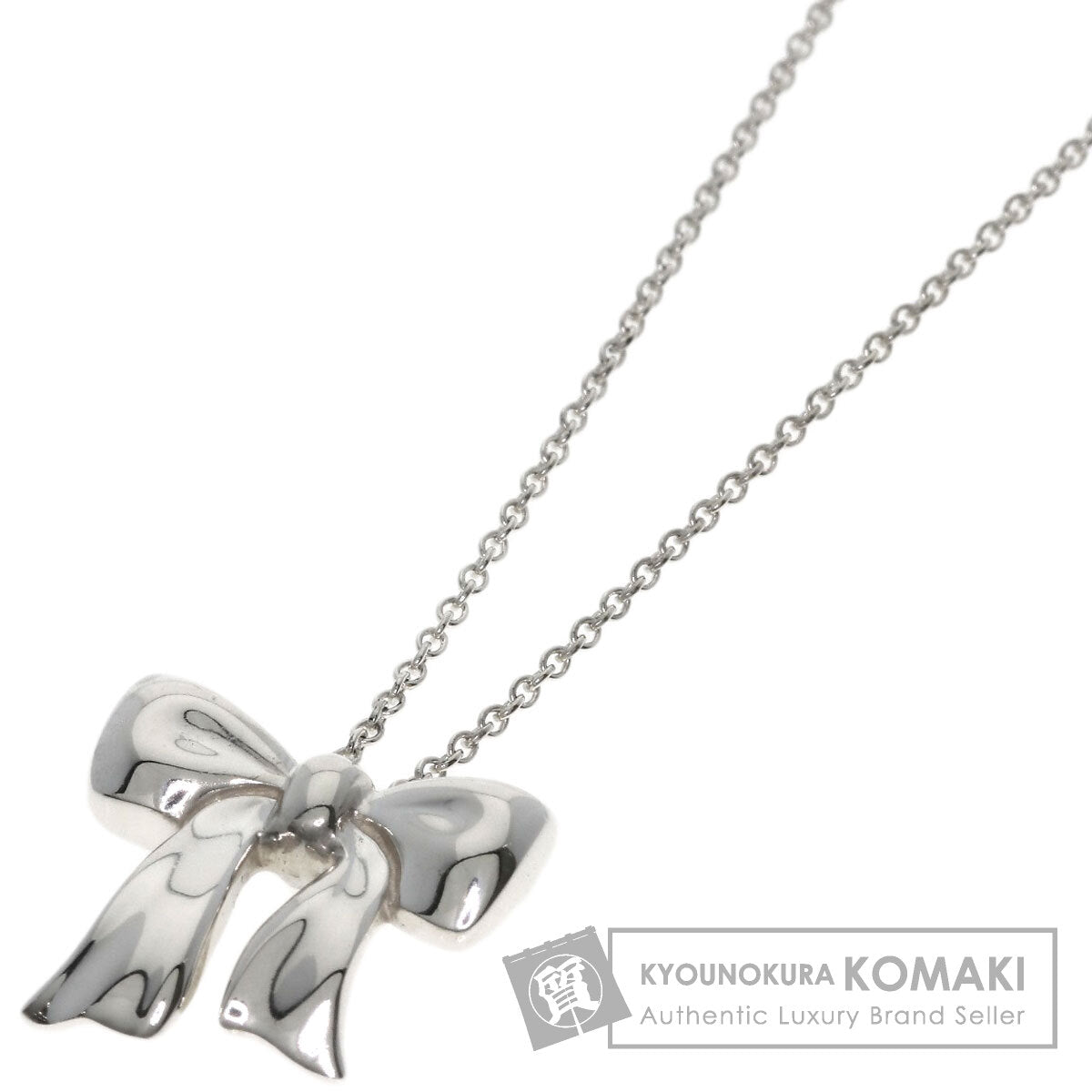 TIFFANY&Co. Ribbon motif Necklace Silver Ladies [Used]