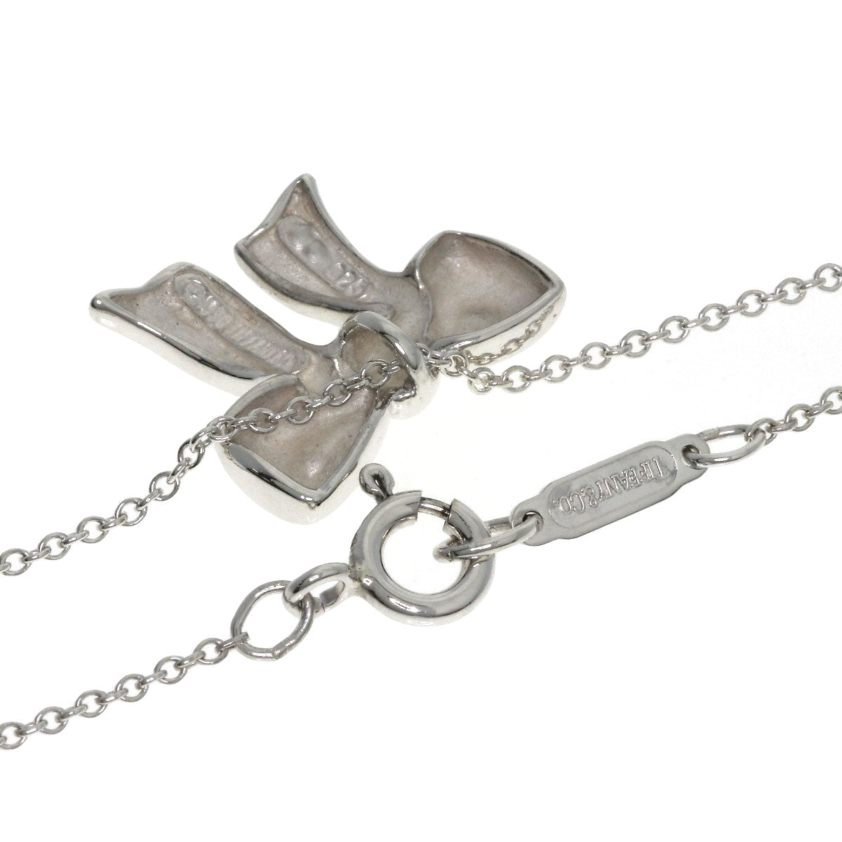 TIFFANY&Co. Ribbon motif Necklace Silver Ladies [Used]