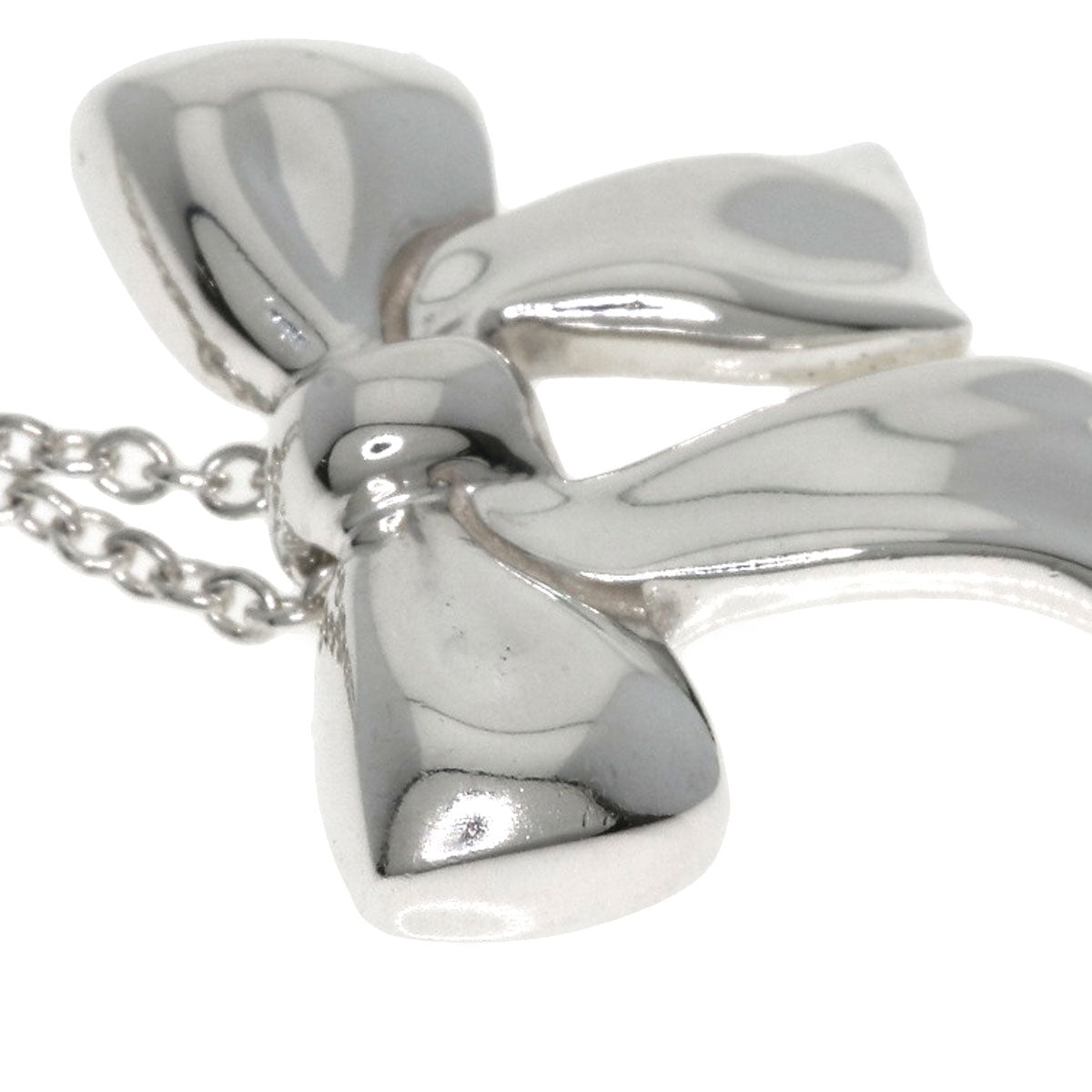 TIFFANY&Co. Ribbon motif Necklace Silver Ladies [Used]