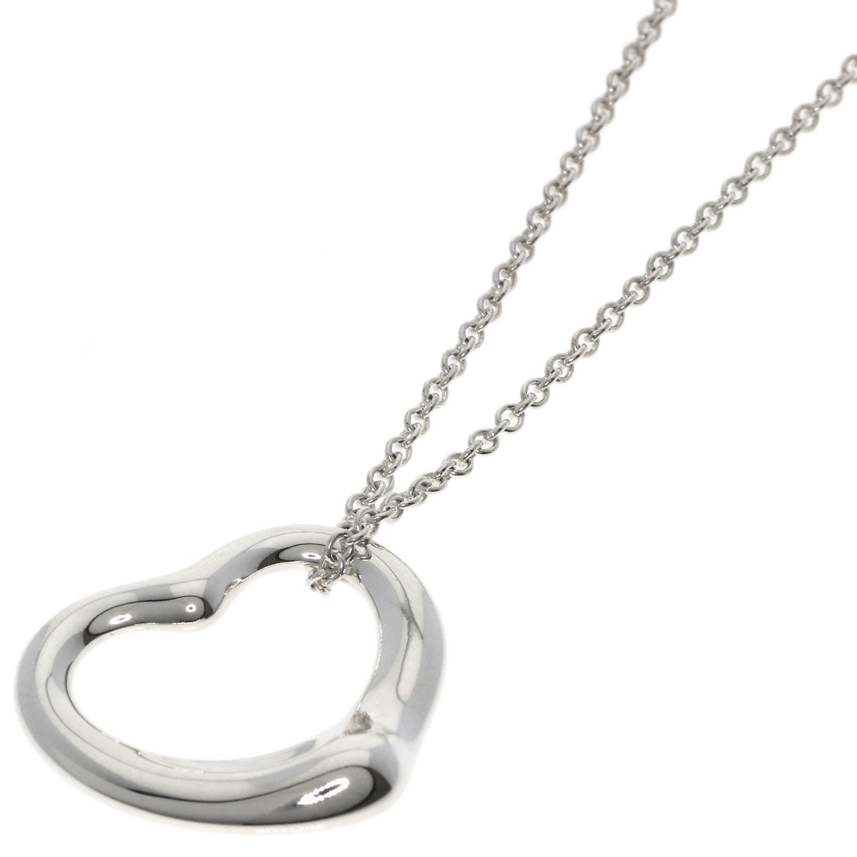 TIFFANY&Co. Open heart Necklace Silver Ladies [Used]