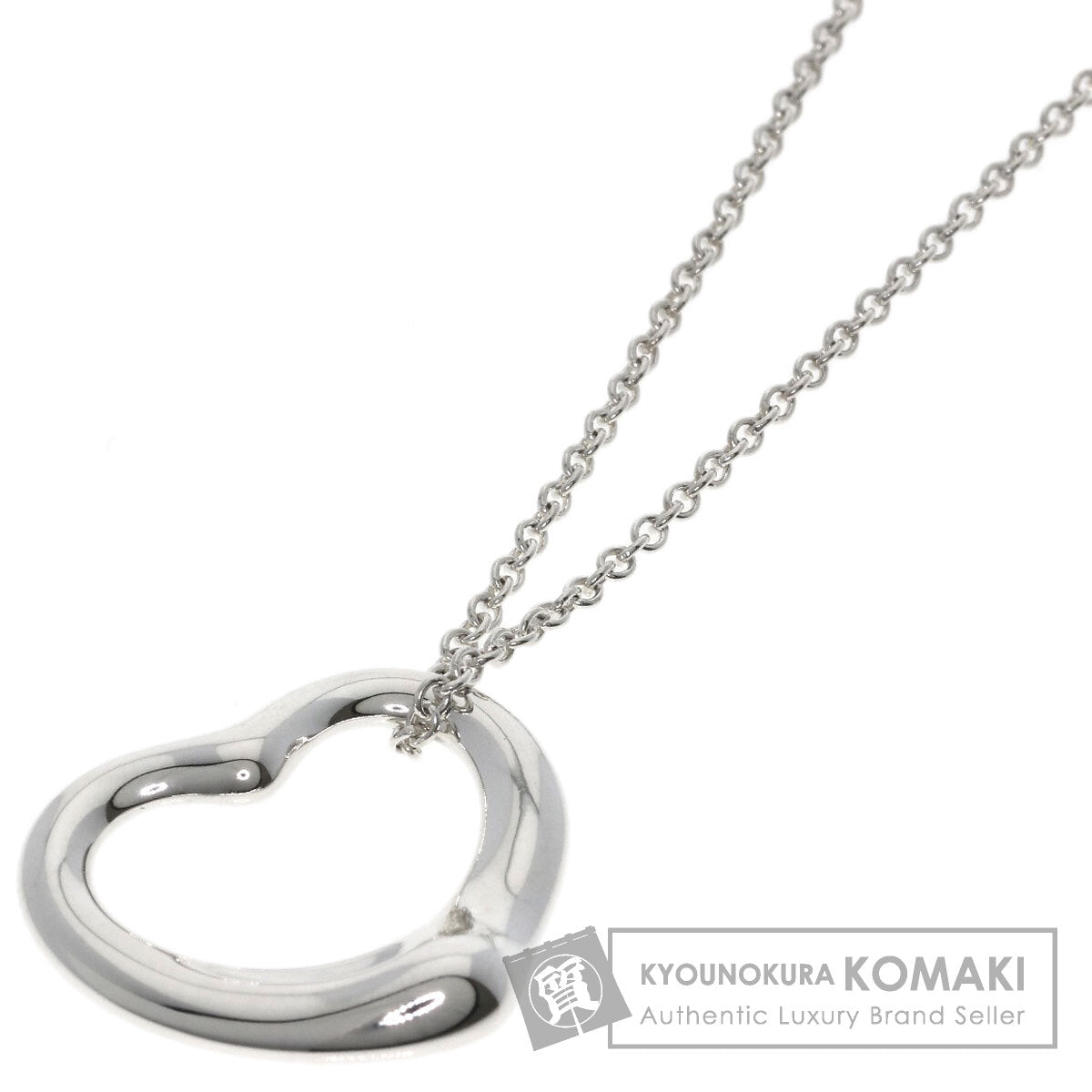 TIFFANY&Co. Open heart Necklace Silver Ladies [Used]