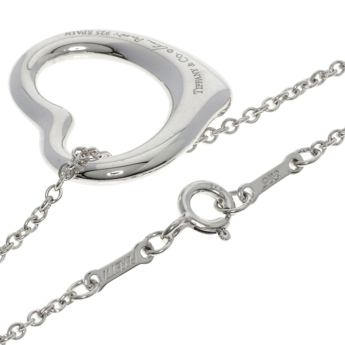 TIFFANY&Co. Open heart Necklace Silver Ladies [Used]