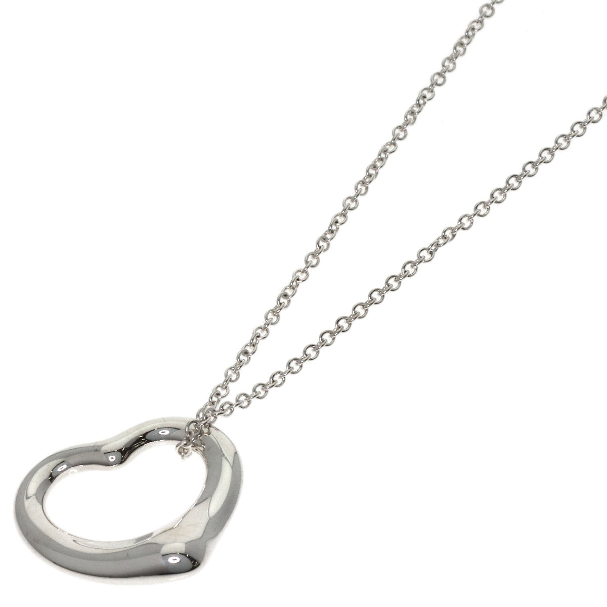 TIFFANY&Co. Open heart Necklace Silver Ladies [Used]