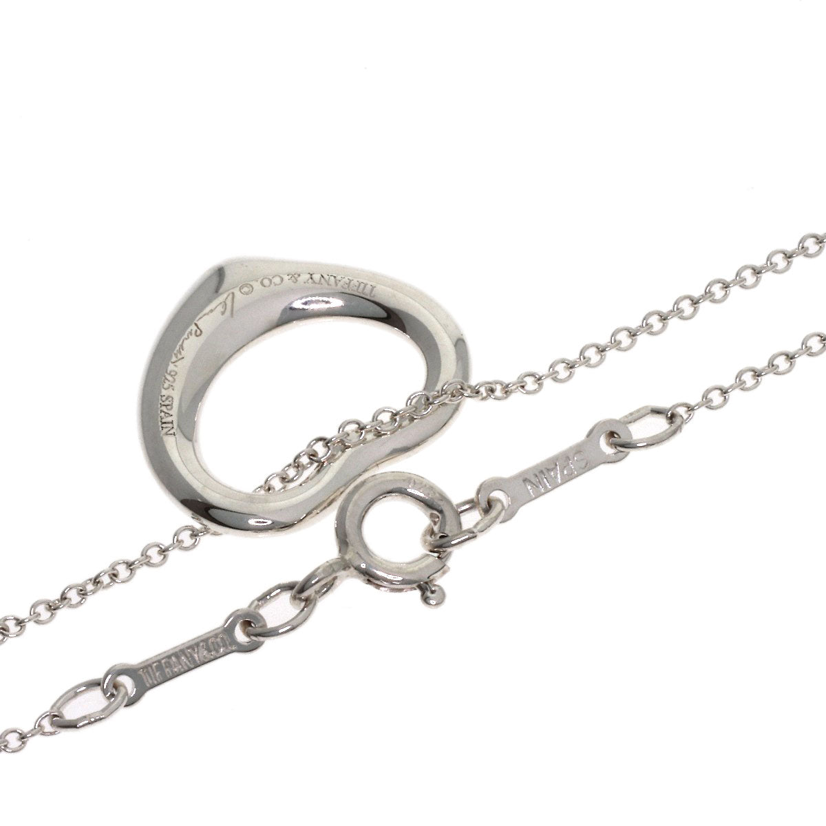 TIFFANY&Co. Open heart Necklace Silver Ladies [Used]