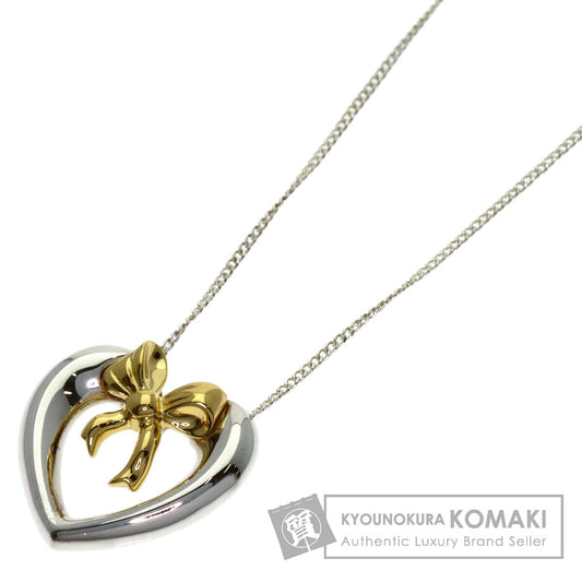 TIFFANY&Co. Heart ribbon Necklace Silver 18K Yellow GoldLadies [Used]